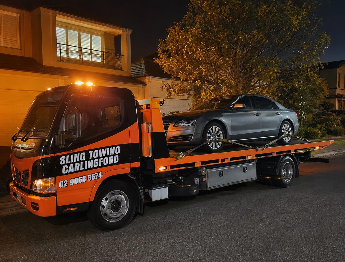 Sling Towing Carlingford truck loading a car for local towing service